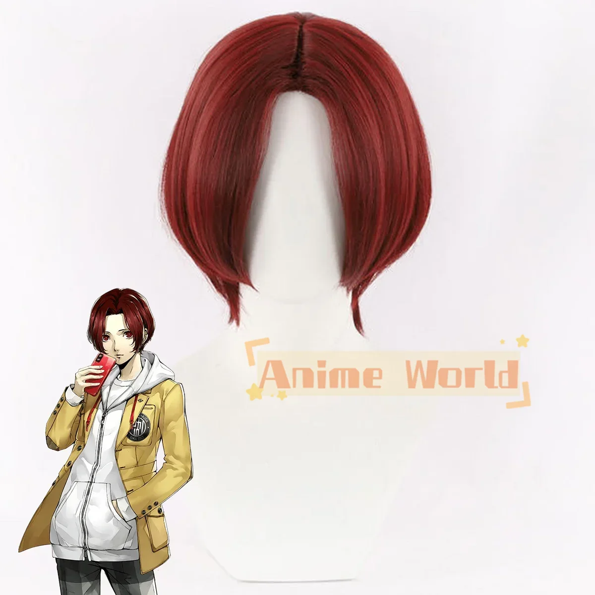 

Аниме-игровой главный герой, красный парик для косплея, Хэллоуин, Рождество, женщина, мужчина, парик для взрослых