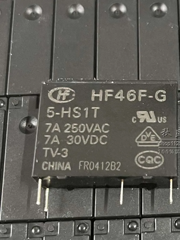 Реле HF46F-G-5-HS1T 250VAC 7A 4pin, 2 шт., 5 В