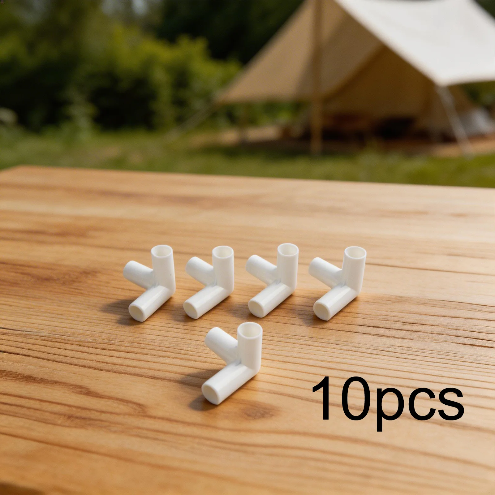 10pcs Fixed Tee Connectors for Tent Poles with 16mm I.D. Used in Camping Garden Plant Supports and Wardrobes for Stability
