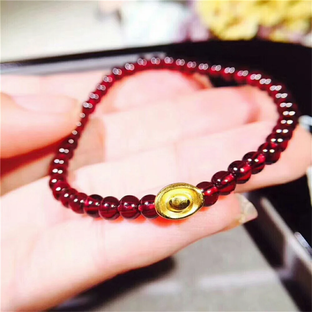 

1pcs Pure 24K 999 Yellow Gold Men Woman 3D Bless Yuanbao Bracelet