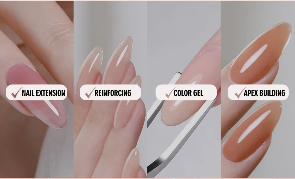 CHUNSHU Hema FREE Construction UV Gel 18 ml Builder Nagelgel in einer Flasche Semi Permanent Thick Rubber Base Gel Extension Nails Art – Detail 2