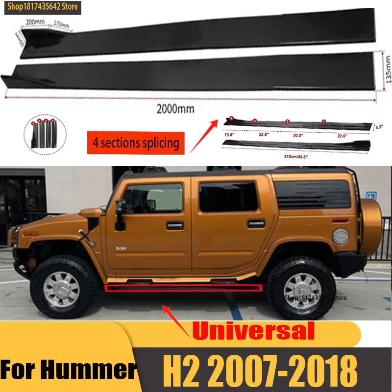 

Universal Car Side Skirt 8 Pcs 2.2m Winglet Splitters Lip Side Spoiler For Hummer H2 Hummer3