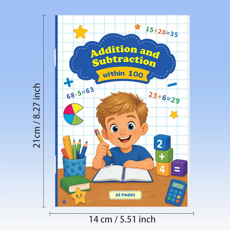 Learning & Education, A Math Workbook for Addition and Subtraction Within 100, Mathematical Oral Calculation, Easy To Practice