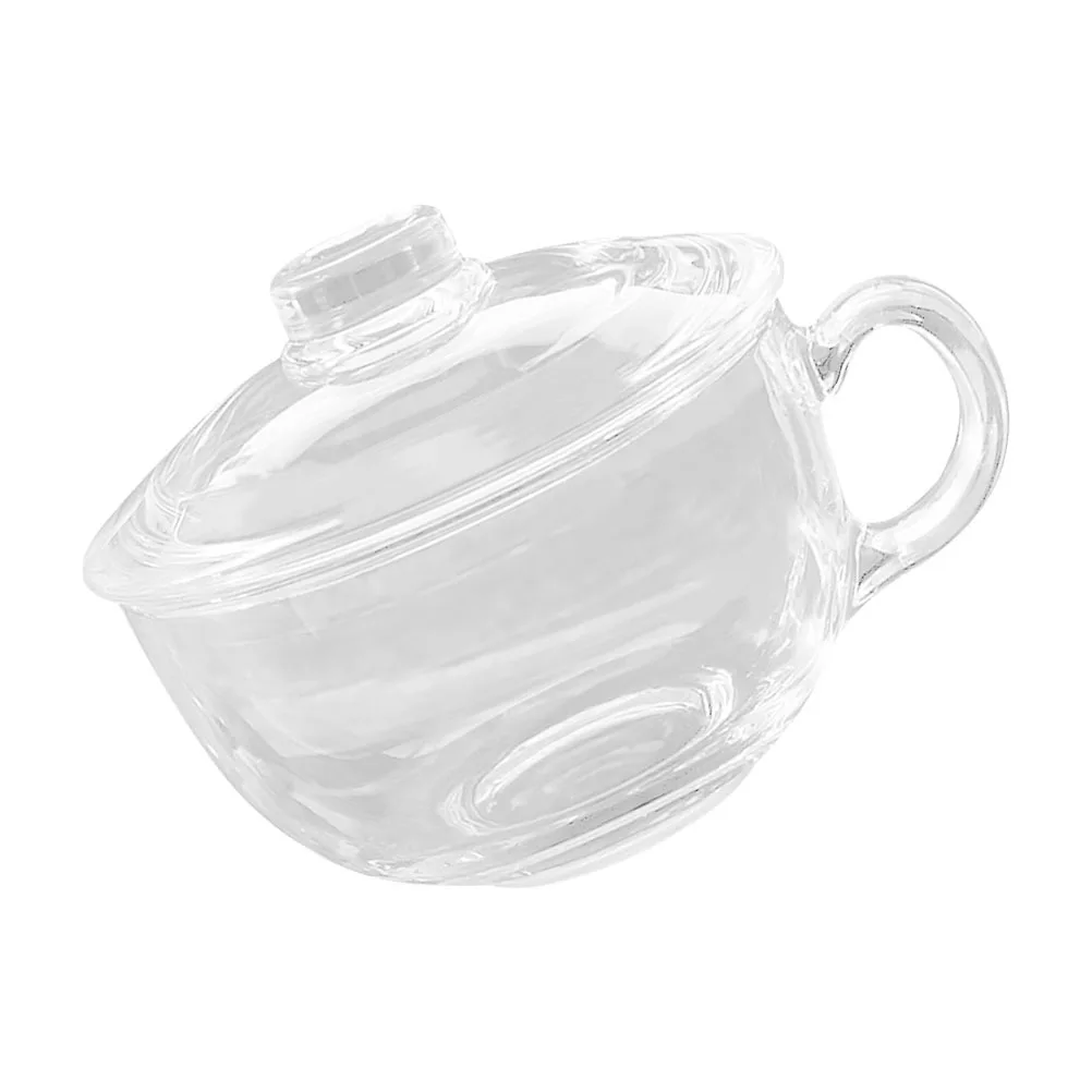 

Clear Glass Bowl with Lid and Handle High-Grade Material Perfect for Salad Fruit Vegetable Noodles Home Office Hotel Use