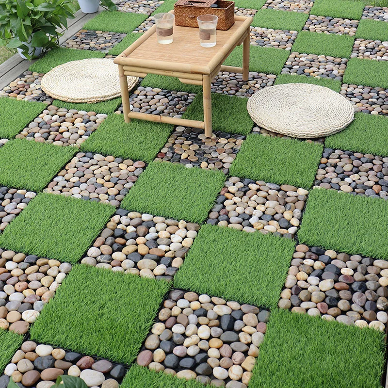 DIY Cobblestone Splicing Flooring, Outdoor Courtyard Renovation, Colorful Irregular Stone Lawn, Waterproof Self Laying Flooring