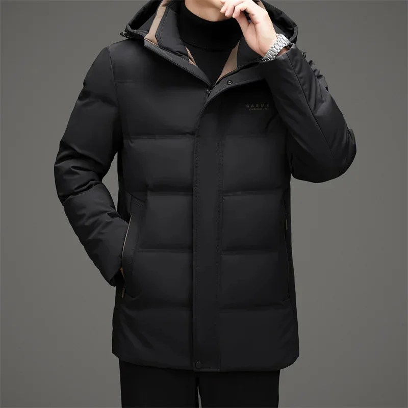 COZOK Men's Winter Jackets 2025 New Designer Clothing Heated Down Filled With Goose Thickened Long Menswear