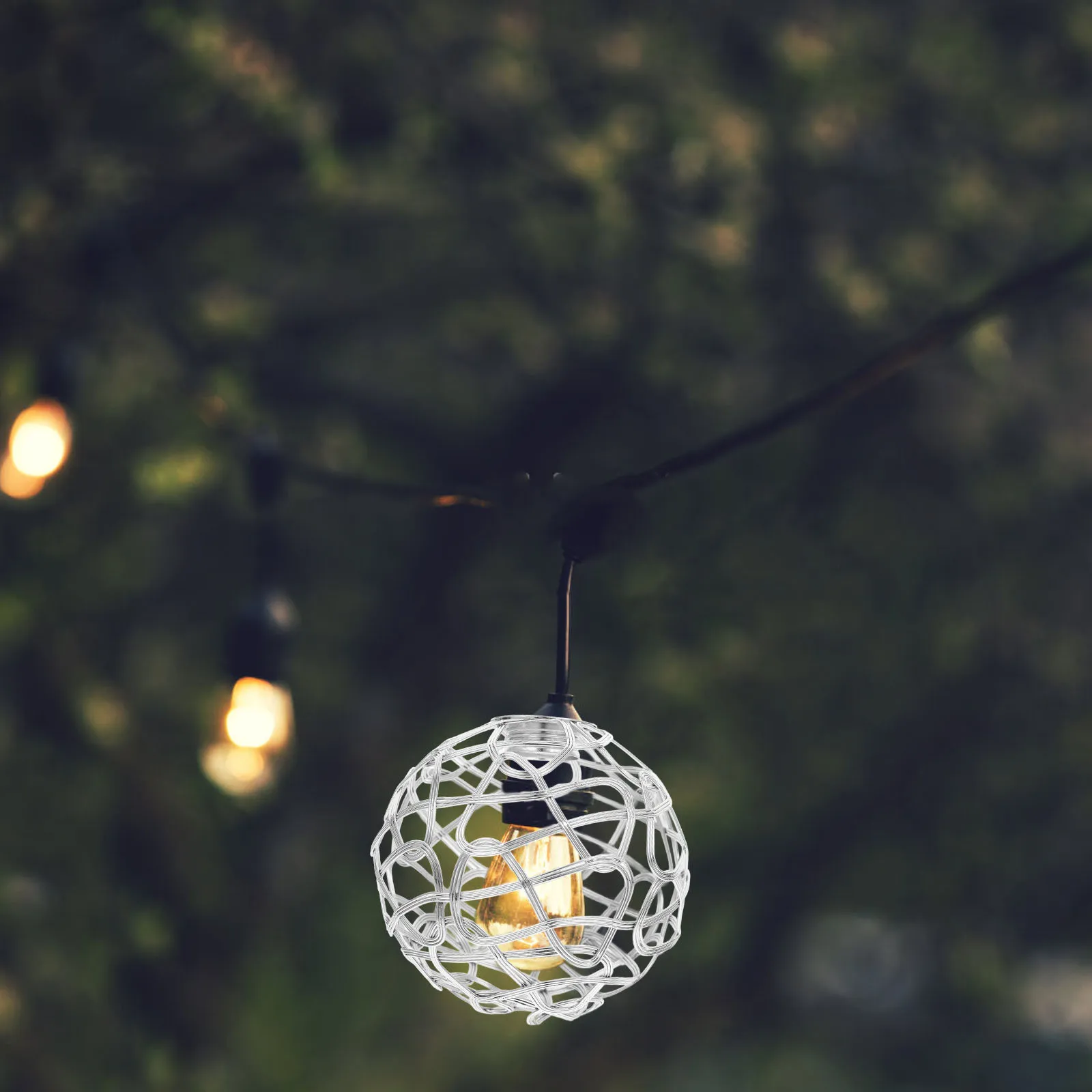 

Metal Lampshade Silver Iron Hanging Shades Vintage Light Bulb Cage Round Covers Farmhouse Industrial Style Home Decor