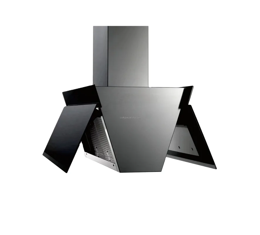 Eletrodomésticos para montagem na parede, exaustor canalizado/sem dutos com ventilador de 4 velocidades, exaustor de aço inoxidável durável