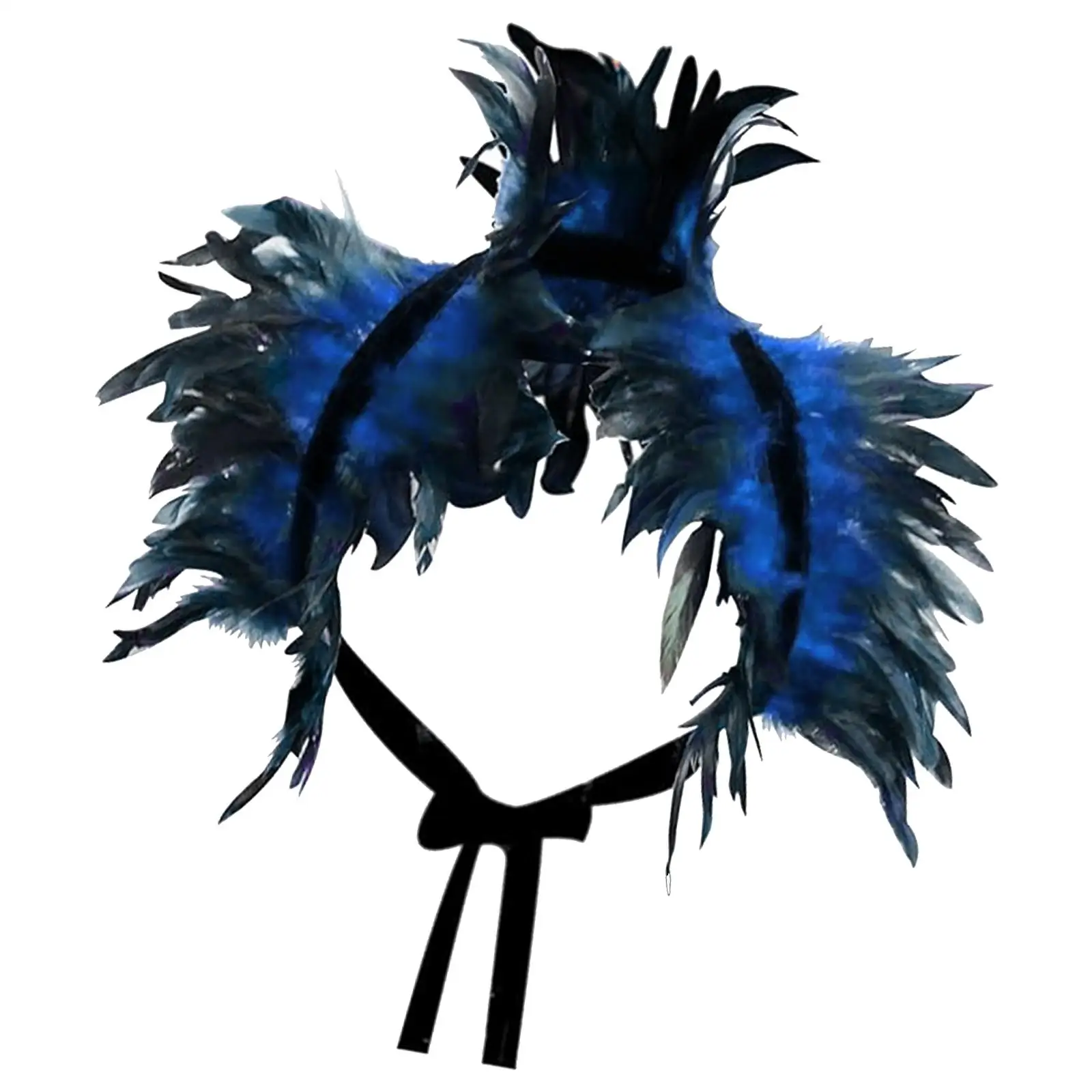 Artificial Feather Cape Stole Poncho for Carnival Festival Women Role Playing