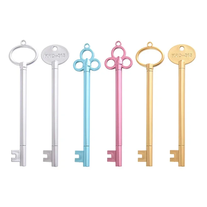 6 Pcs Creative Retro Series Key Modeling 0.5mm Gel Pen Student Learning Stationery Gifts School Office Supplies