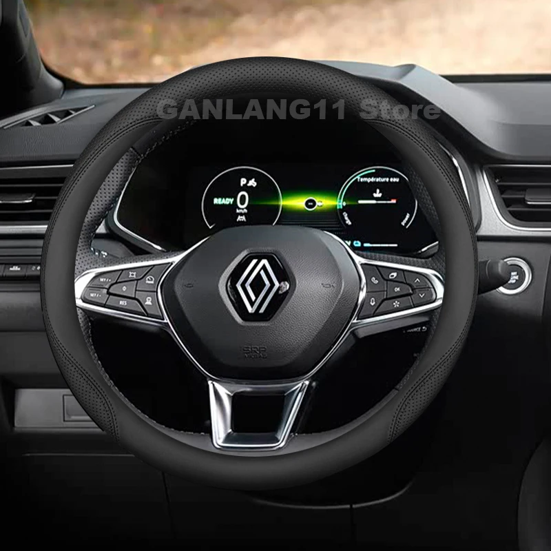 

Leather Car Steering Wheel Cover For Renault Captur clio 2013-2025 Covers For Covers Auto interior renault duster accessories