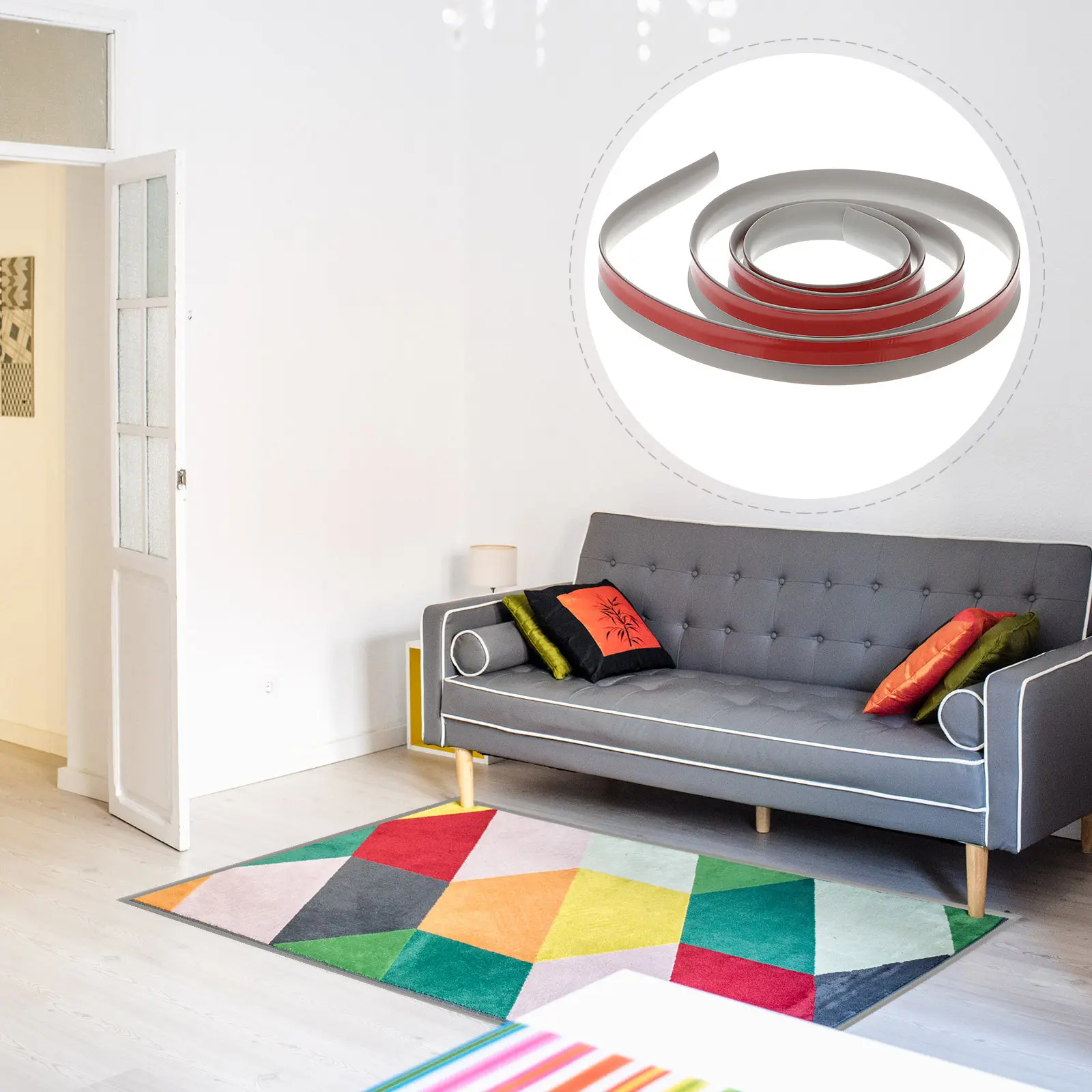 

PVC Floor Transition Strip Self Adhesive Flexible Carpet Trim Tile Flooring Edging Trim for Doorways Homes Hotels Restaurants
