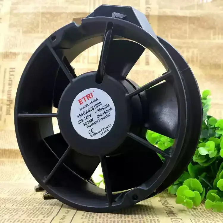 For ETRI 154DA 154DA0281000 AC 208-240V 220V 150mm Round Dual Ball Bearing Metal Welder Server Inverter Chassis Case Cooler Fans