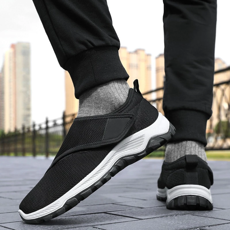

Summer Men's Casual Sneakers Comfortable Soft Sole Loafers Fashion Adjustable Foot Width Walking Shoes Zapatillas Para Hombre