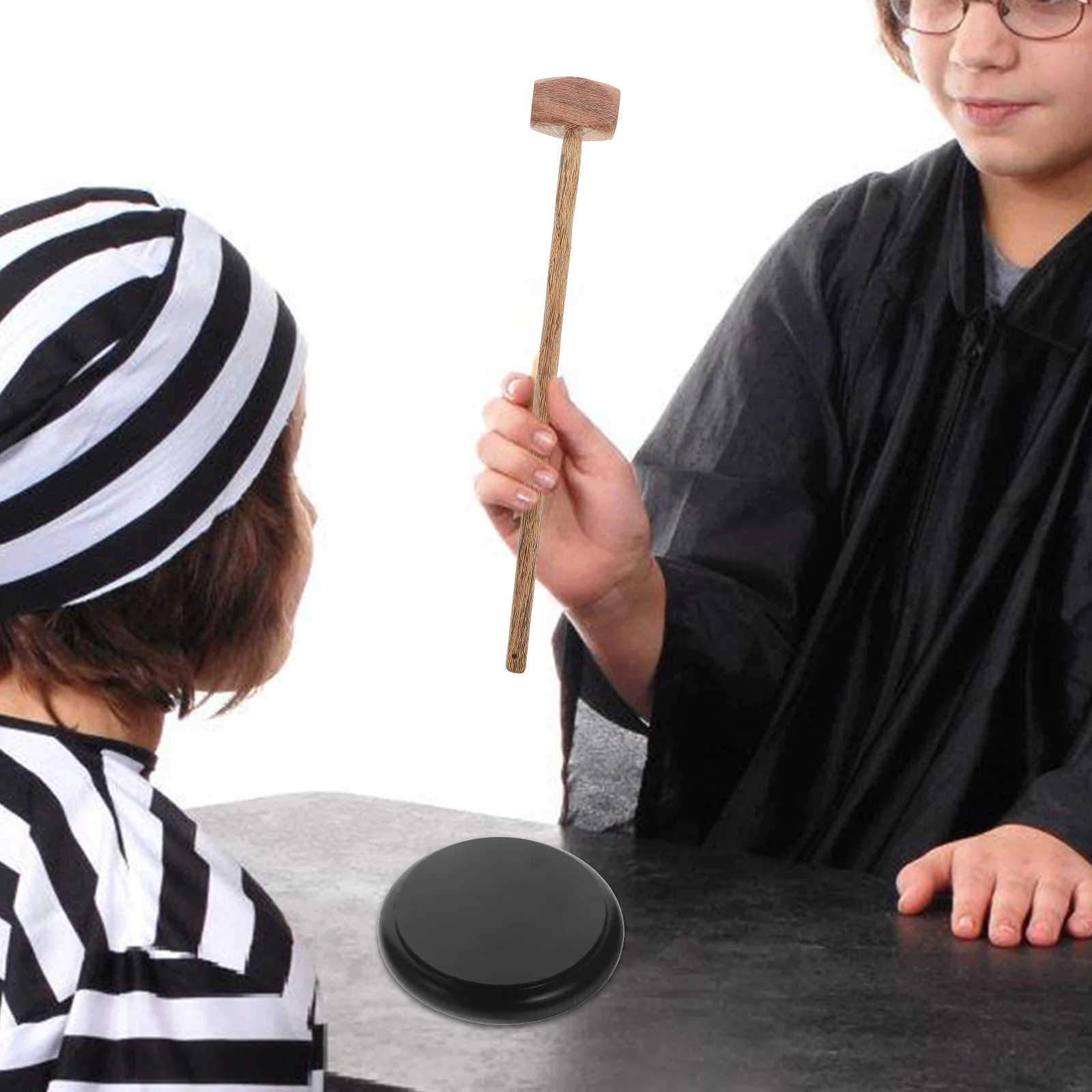 مطرقة القاضي الخشبية، لعب دور واقعي لحفلات الأطفال، الألعاب العائلية، العروض المدرسية، مطرقة مطرقة غرفة المحكمة للأطفال #6