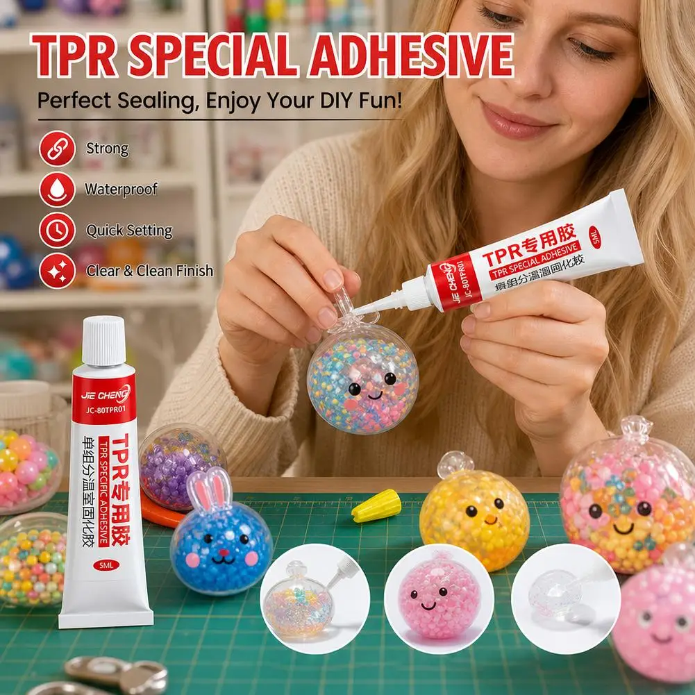 10ml TPR Adhesive For Squeeze Toys Room Temperature Curing Adhesive For Stress Ball Repairs DIY Handcraft Studio New
