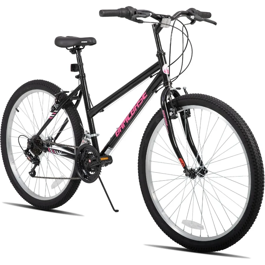 

HILAND Bamcbase Womens Mountain Bike 24 26 Inch 18 Speeds Hybrid Commuter Bicycle for Adults Sport Hardtail Trail MTB for Urban
