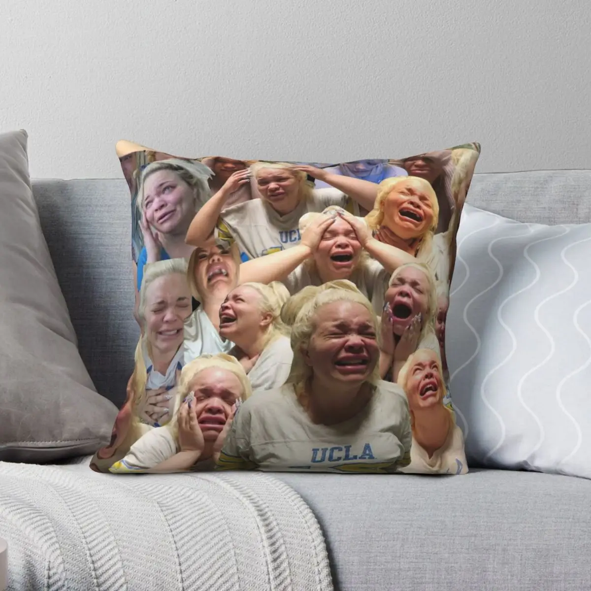 Trisha Paytas Crying Square Pillowcase Polyester Linen Velvet Creative Zip Decor Throw Pillow Case Sofa Seater Cushion Cover