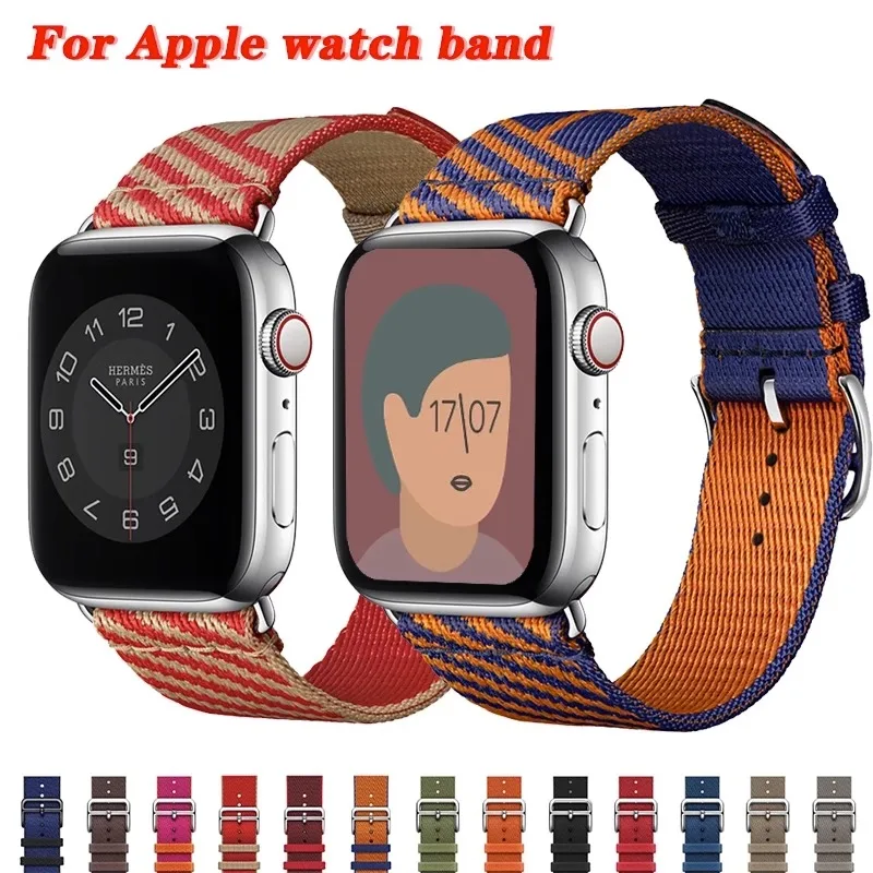 Nylon Strap For Apple Watch Band Ultra 49mm 44mm 41mm 45mm 42mm 40mm 38mm Bracelet Wristband For iwatch se 8 7 6 5 4 3 2 1 SE