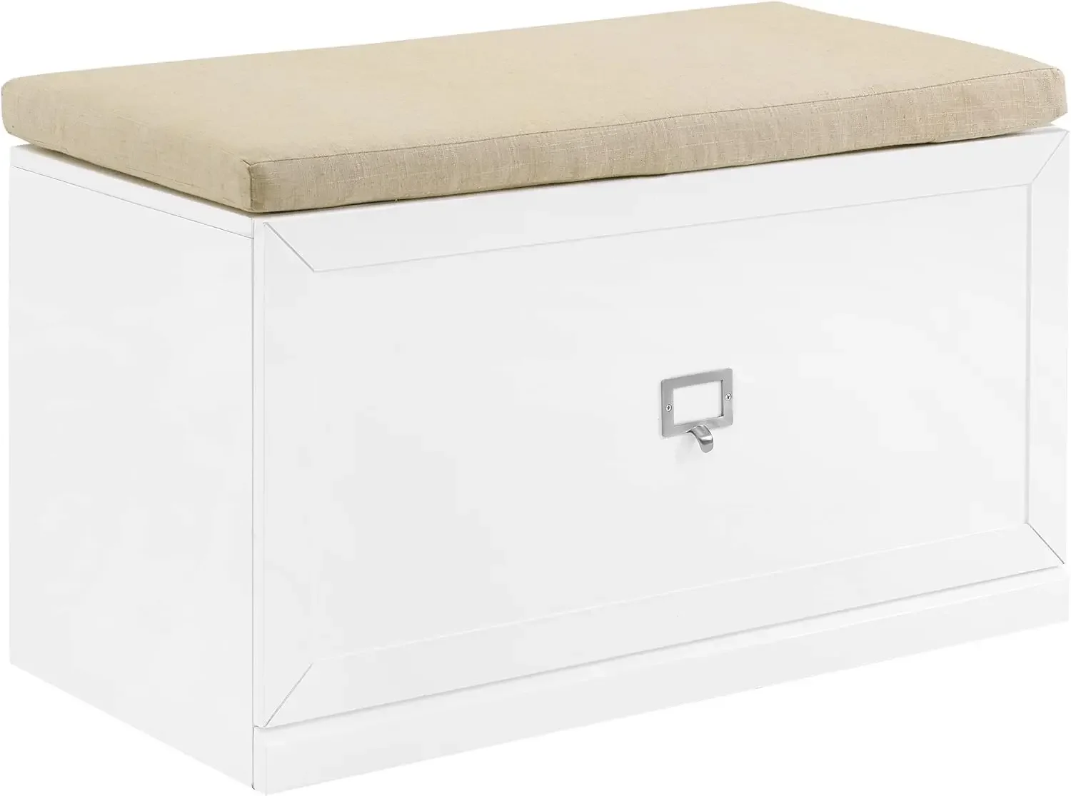 Crosley Furniture Harper Entryway Storage Bench, White/Tan