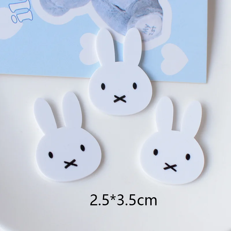Cartoon Miffy Rabbit New Sweet and Cute Creative DIY Materials Simple and Fashionable Acrylic Jewelry Accessories Wholesale view 2