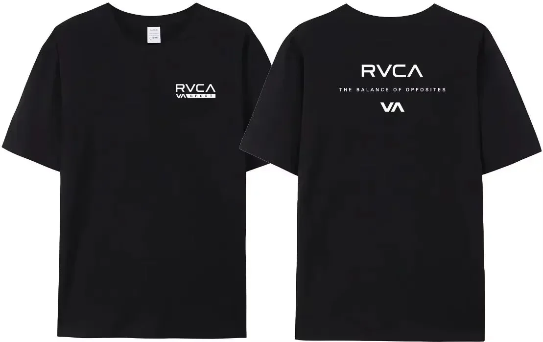

2025 RVCA T Shirt Men Black Tee Summer Cotton Tshirt Oversized Short Sleeve Fashion Design Brand T-shirt Top Streetwear Clothes