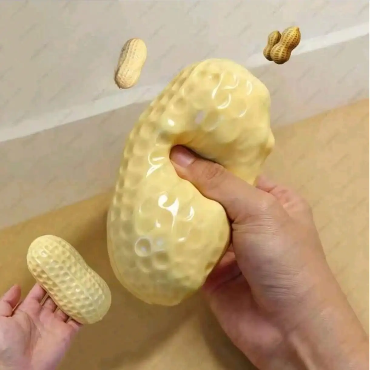 New Realistic Peanut Stress Relief Squeeze Toy Slow Rebound Fluid Ball Cute Stress Relief Venting Spherical Powder Ball Office Stress Relief Gadget Gift
