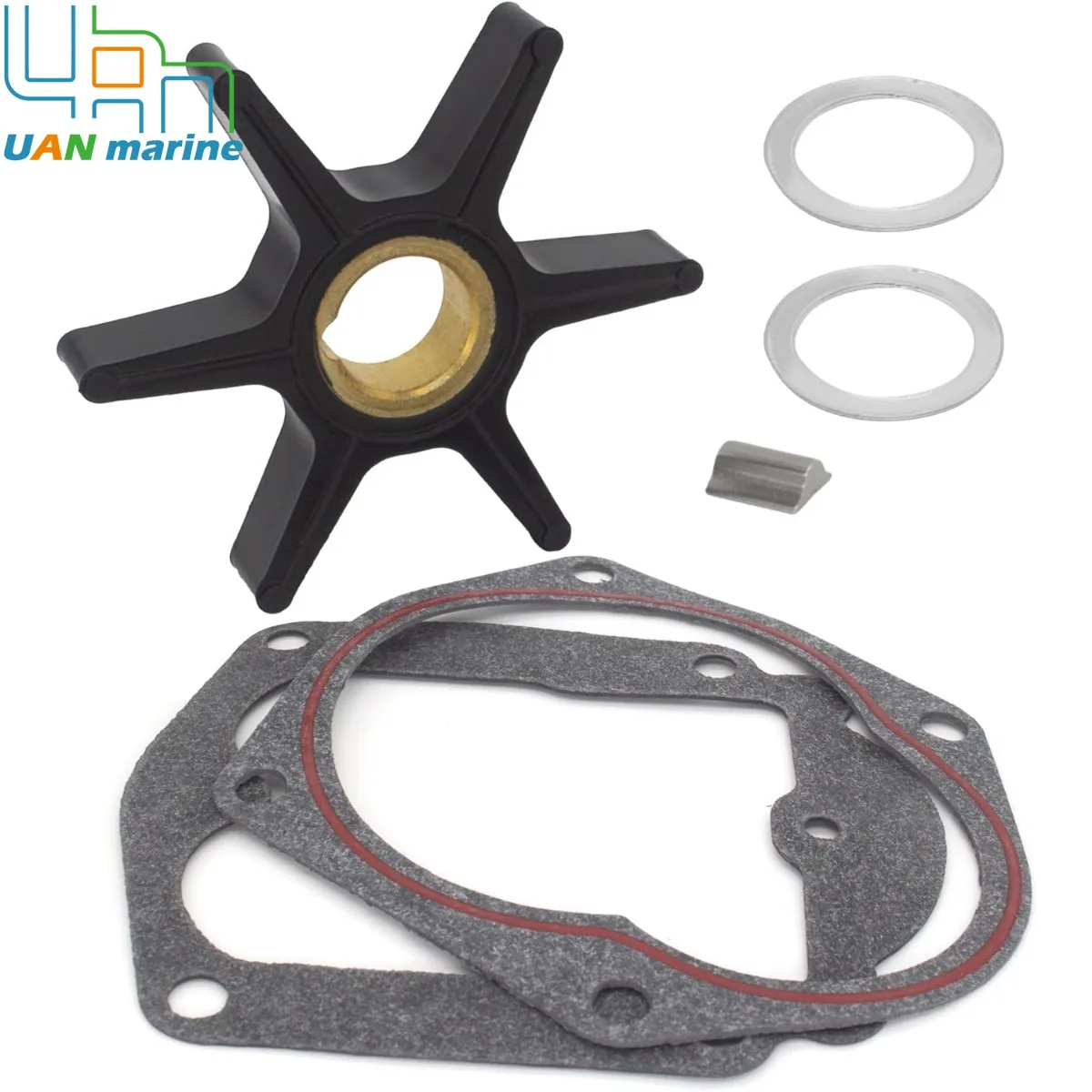 47-8508910 Outboard Water Pump Impeller Kit with Key and Gasket for Mercury Marine Force 25 30 40 50 HP 47-850893 47-8M0027792