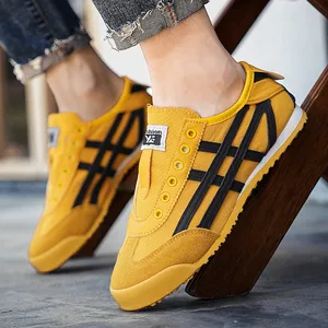 Atmungsaktive Leinwand-Turnschuhe für Männer und Frauen, Unisex-Slip-on-Schuhe, billige lässige Sneaker, klassische gelbe Alperziere, Sommer, 2024 8 Hauptverkauf Tennis lässig gelb - №5