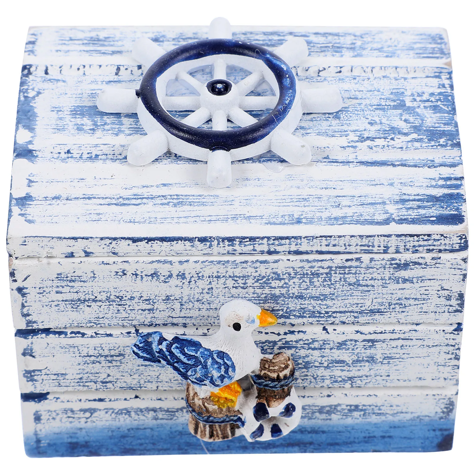 

Wooden Storage Box Mediterranean Style Jewelry Holder Organizer Small Durable Wooden Box for Desktop Decor Photo Background Use