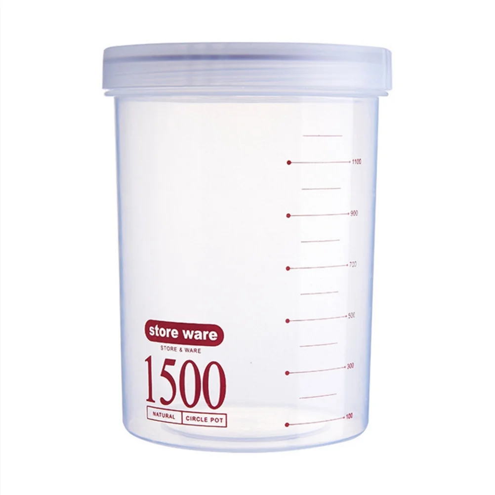 

1500ml Airtight Sealed Cereal Dry Food Storage Container Leakproof Plastic Locking Lids Snacks Flour Sugar Rice