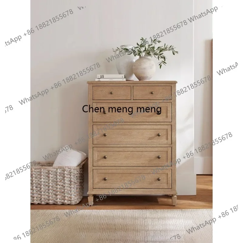 NQ52 retro wood storage cabinet with Drawer log color locker capaciousness bedside cabinet for bedroom Household furniture