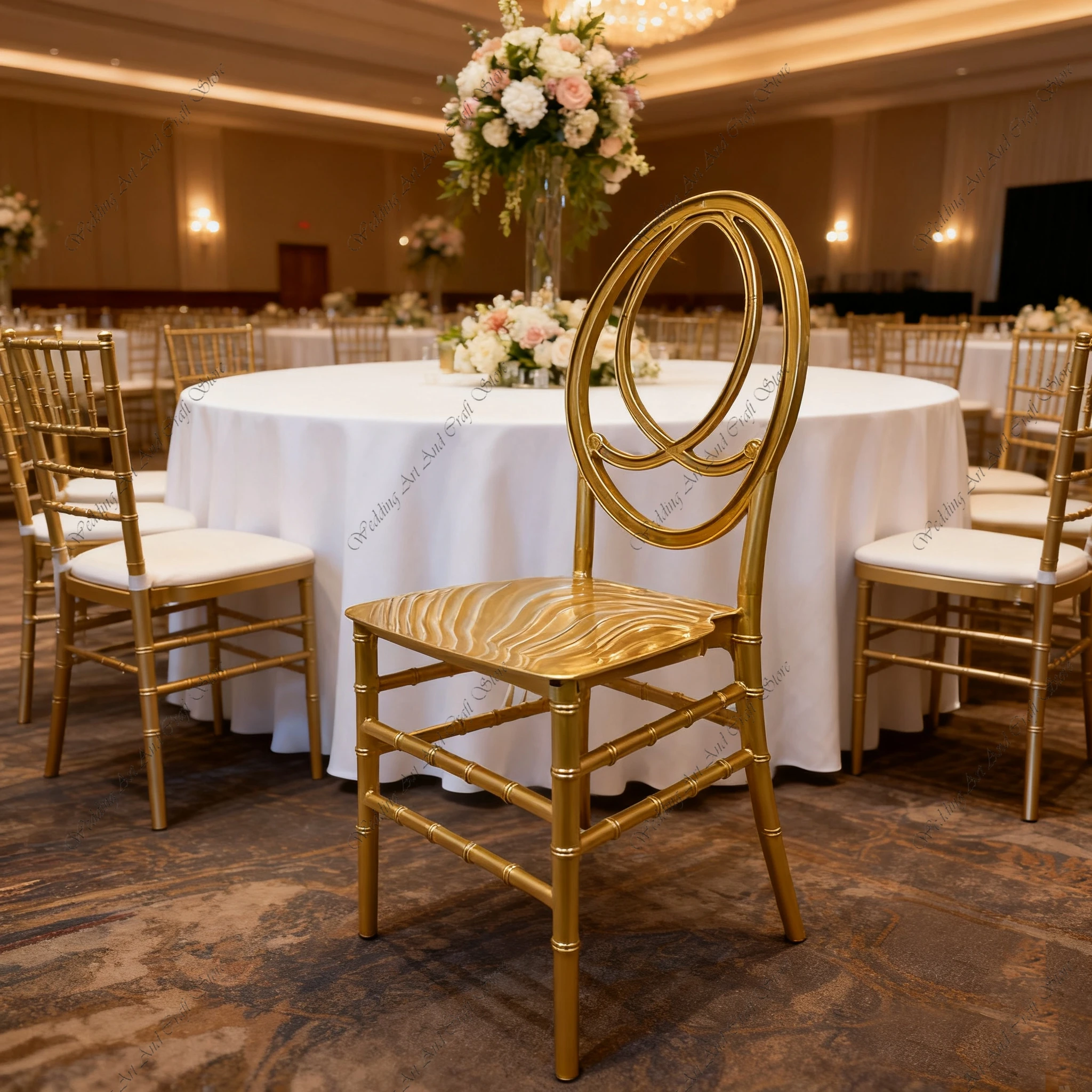 100pcs f10 Durable Stacking Plastic Resin White Napoleon Chairs for Events Wedding Party Gold Resin Chiavari Chairs ivy158