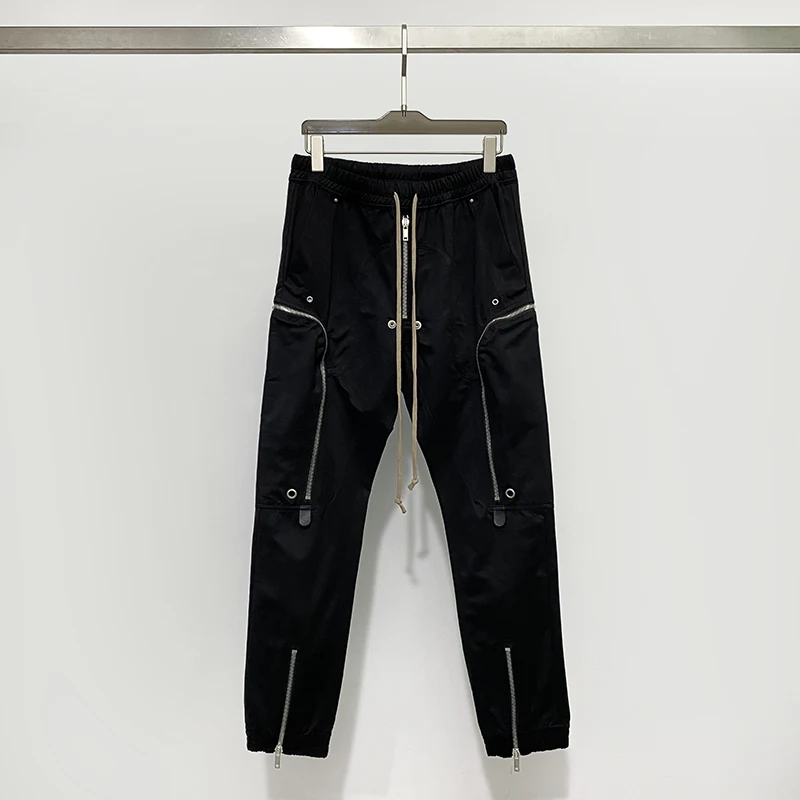 

ex Slimming Long Pants k Heavy Industry Zipper Side Bag Motorcycle Function Main ow Stage Versatile Casual Pants