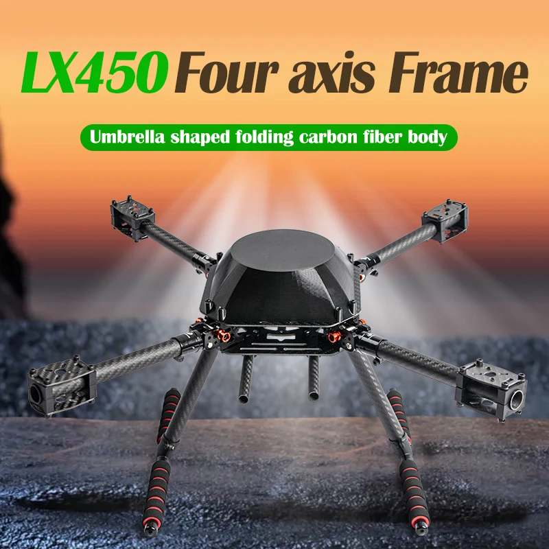 LX450 450 มม.คาร์บอนไฟเบอร์Quadcopterกรอบร่มรูปพับFPV Quadคาร์บอนไฟเบอร์Landing Skid F450 Droneกรอบ