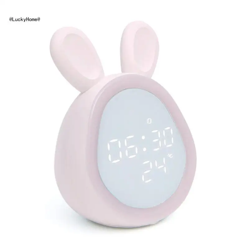 Bluetooth-compatible Alarm Clock LED Night Light Voice Control Temperature 11UA