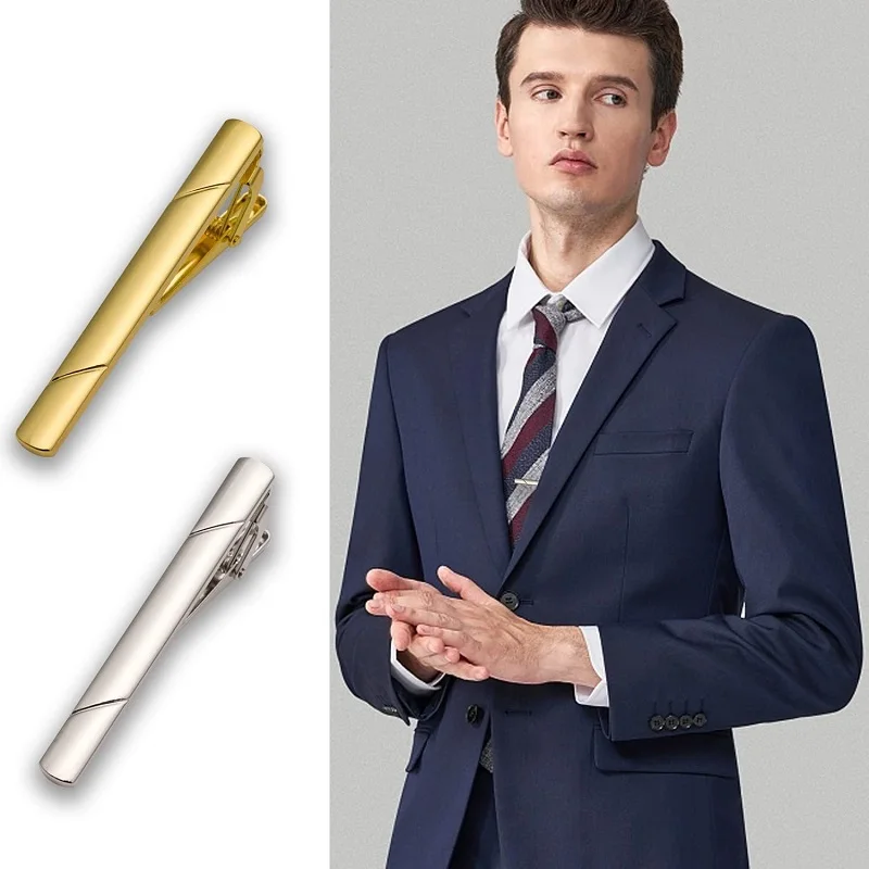 5.8x0.6cm Tie Clips for Men\'s Tie Clip Firm Man Tie Kit Simple Bar Clasp LD01