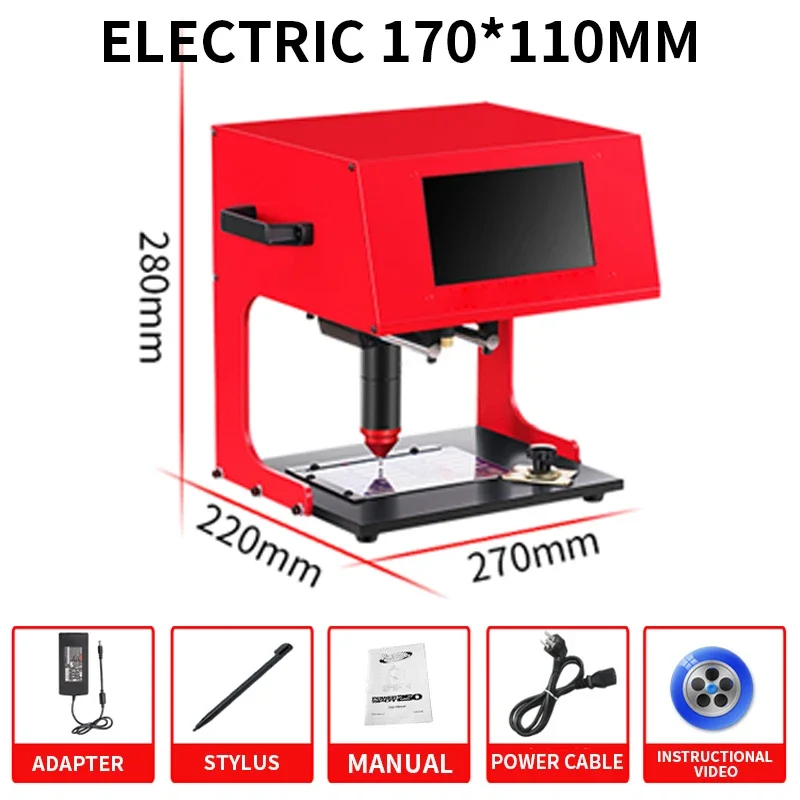 터치 데스크탑 마킹 기계, 공압 마킹 기계, 금속 전기 사인 기계, 프레임 명판 프린터, 170*110mm