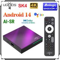 UGOOS SK4 Android 14.0 TV BOX Amlogic S905X5M-J Android 14 Media Player 4G64G Support Dolby Vison Audio AI-SR AV1 2T2R WiFi6 BT