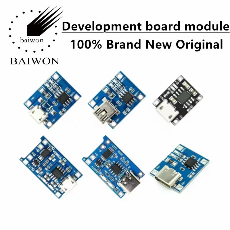 Mini Micro Type-c USB 5V 1A 18650 TP4056 Lithium Battery Charger Module Charging Board With Protection Dual Functions 1A Li-ion