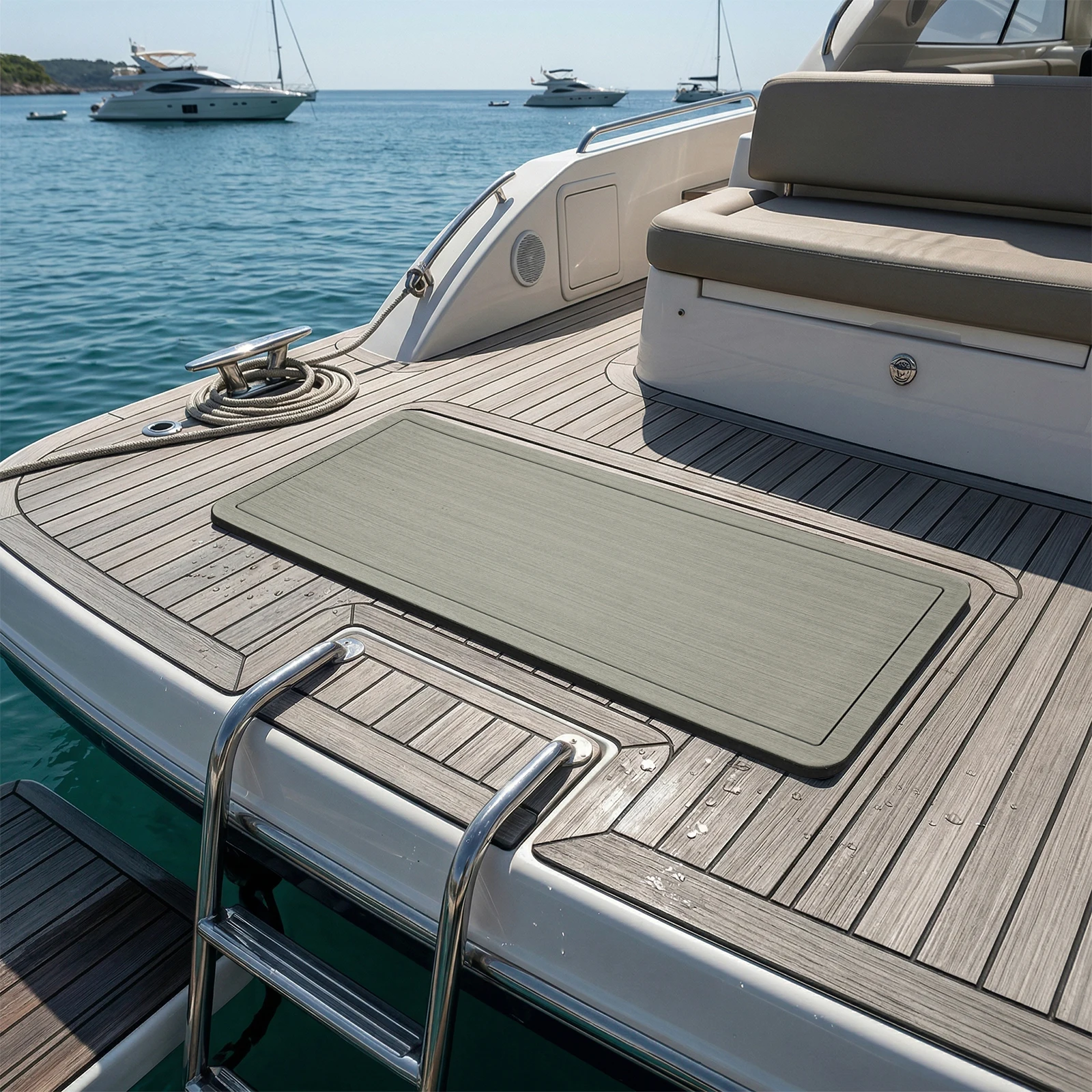 Anti-Fatigue EVA Helm Station Pad 40x15.7in Non-Slip Marine Deck Mat for Boat RV Garage Floor