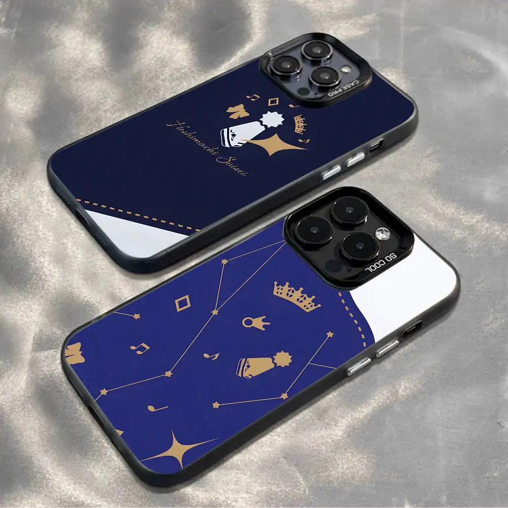 

H-Hoshimachi S-Suisei Phone Case For iPhone 16,15,14,13,12,11,Mini,Pro,MAX,plus,Black Matte Shockproof Cover
