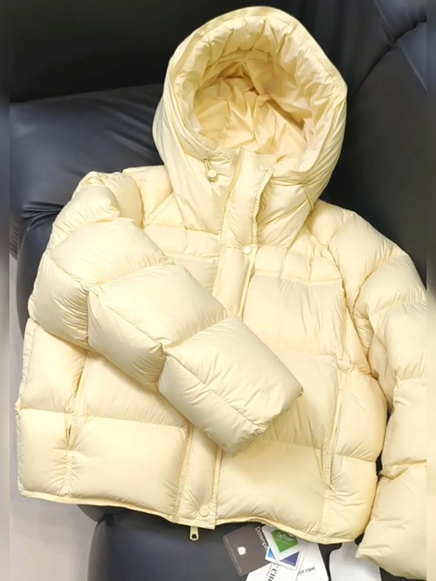 Premium ort Puffer Jaet Cappotto da donna Sle Warmth Pane Puffball Versione coreana Fibra di poliestere Bianco Imbottitura in piuma Du