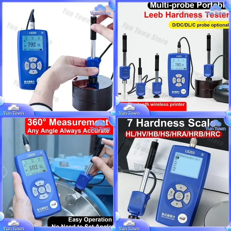 RTS LS253 D/DC/DL/C Multi Probe Leeb Hardness Tester for Steel Digital Metal Portable Durometer Hardness Tester for