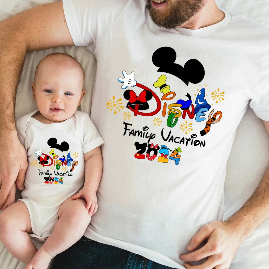 2024 Disney Family Vacation Father Mother-kids Family Matching Outfits Funny Disneyland Family Look