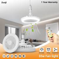 Led Ceiling Fan With Light Ceiling Light With Remote Control E27 30W Fan Ceiling Lamp Stepless Dimmable Lighting For Living Room