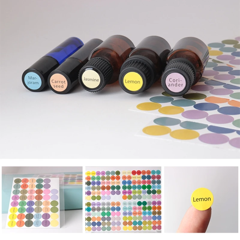 에센셜 오일 병 Dropshipping에 대 한 192pcs/시트 실용적인 다채로운 종이 스티커 라벨