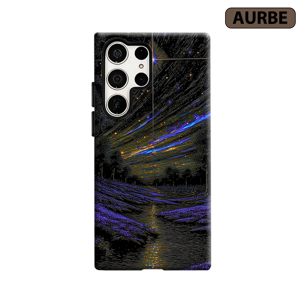 Starry Stream-S Phone Case for Samsung Galaxy S26 S25 Ultra S24 S23 Ultra Plus Shockproof Double Layer Tough Back Cover