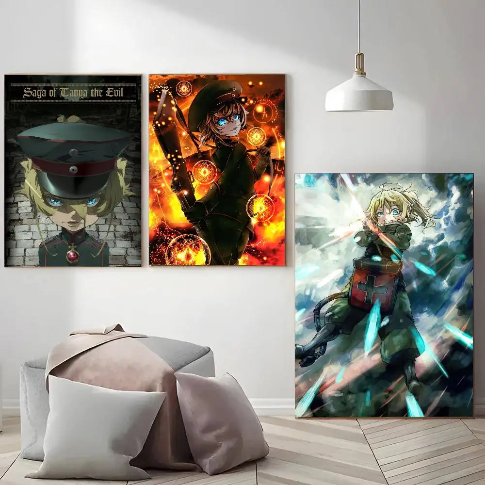 Saga Of T-Tanya The Evil Anime Posters Living Room Bar Cafe Quality Canvas Vintage Style Comics Painting Art Home Wall Decor