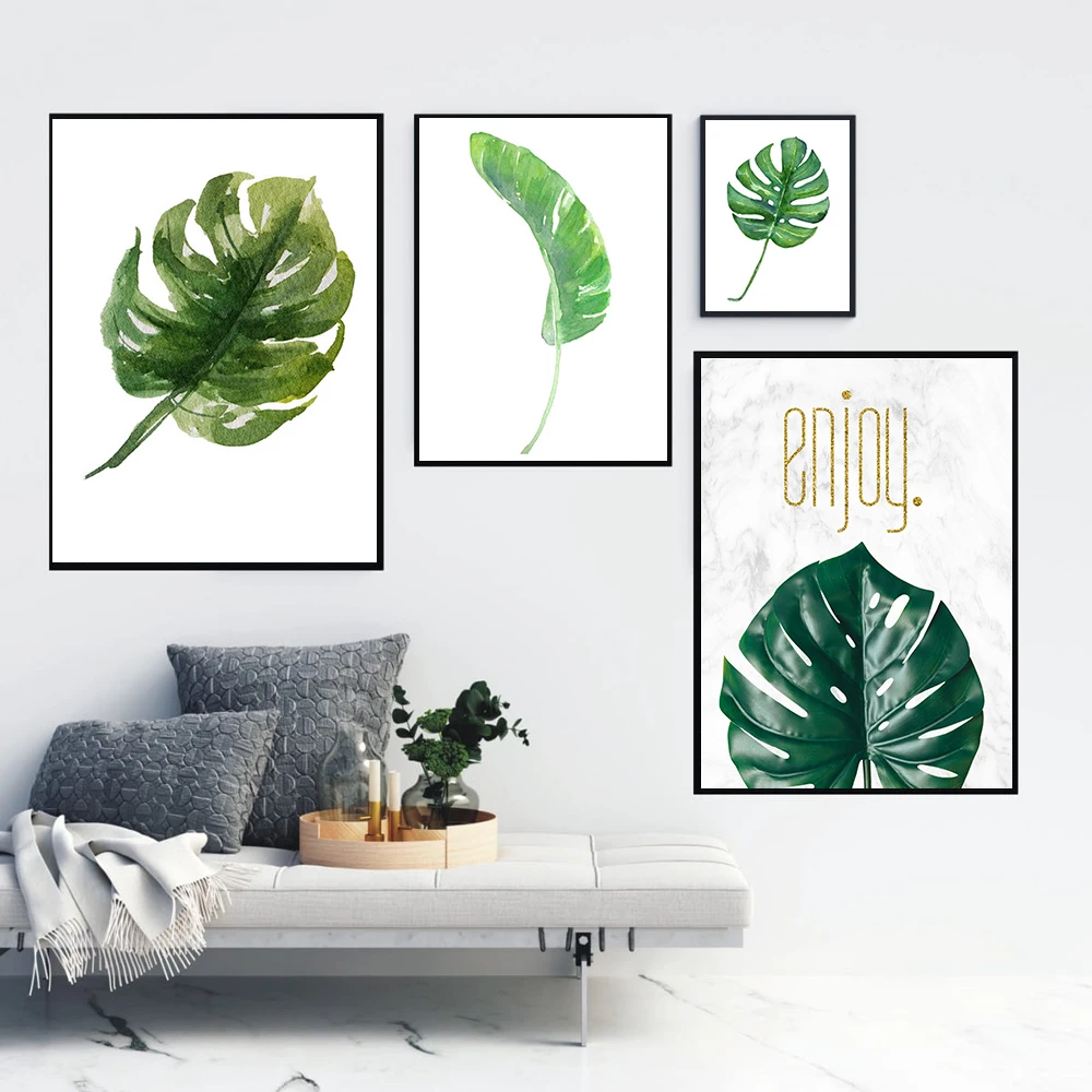 Tropical Palm Leaf Monstera Draw DIY Digital Oil Painting Handpainted Art Wall Bedroom Living Room Home Decoration Unique Gift